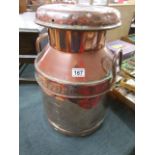 Small copper milk churn