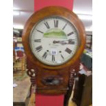 Walnut wall clock - Marked W Penfold of Liverpool