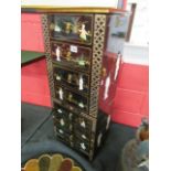 Black lacquered Oriental chest of drawers