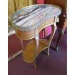 Kingwood & ormolu inlaid hall table with marble top