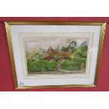 Watercolour - Family scene signed David Hewitt 1903