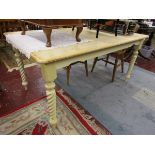 Farmhouse style table with painted legs