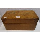 Arts & Crafts oak index box - Acanthus leaf design corners
