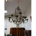 Ironwork hanging candelabra