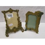 Pair of brass photo frames