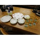 Collection of Limoges, Art Deco style champagne glasses etc