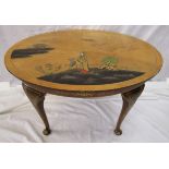 Coffee table with Oriental scene