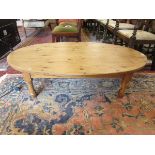 Large oval pine coffee table
