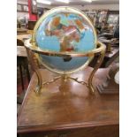 Globe inlaid with semi precious stones