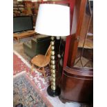 Brass effect standard lamp
