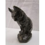 Small bronze study of a cat - Signed Barve