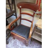 Victorian mahogany commode chair