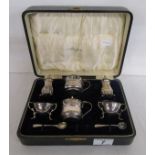 Boxed silver cruet set