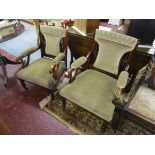 Good quality late Victorian his & hers mahogany armchairs