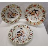 3 early Imari style bowls