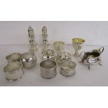 Collection of silver to include pair of powder shakers - Approx. 400g