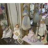 Collection of figurines to include Royal Doulton & Lladro Nao - HN1985, HN3043 & HN3215