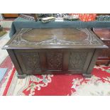 Carved oak coffer