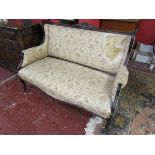 Mahogany framed 2 seater salon seat