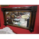 Early rosewood overmantle mirror