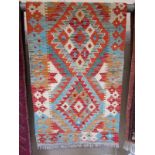 Vegetable dye wool Choli Kilim runner (197cm x 60cm)