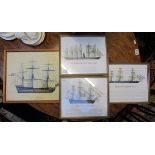 Collection of 4 Naval prints