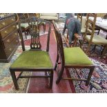 Pair of mahogany Chippendale style dining chairs