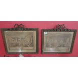 Pair of early prints in ornate frames