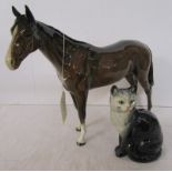 Beswick horse & Beswick cat 1038