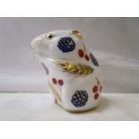 Royal Crown Derby mouse with gold stopper