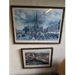 2 prints - The Bull Ring & New Street Station - Birmingham