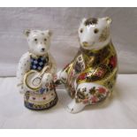 2 Royal Crown Derby teddy bear paperweights