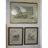 3 golfing prints to include signed Terry Harrison