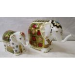 2 Royal Crown Derby elephant paperweights