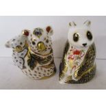 Royal Crown Derby panda & koala bear paperweights