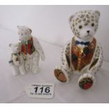 2 Royal Crown Derby teddy paperweights