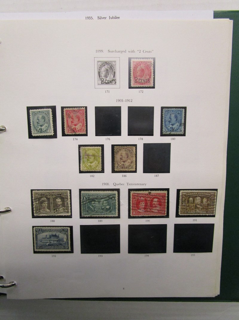 Stamps - Canada album QV to 1970 - Includes 1897 set to 10 cents & 1898 set to 20 cents - KGV part