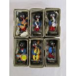 6 vintage golly figures in boxes