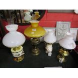 Oil lamp & 3 table lamps