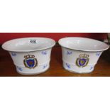 Pair of French bowls with crests