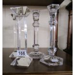 2 Pairs of glass candlesticks