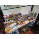 Shelf of 9 new boxed Star Wars Lego sets