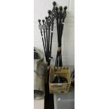 Collection of iron curtain poles & fittings