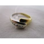 18ct gold channel set 4 stone diamond ring