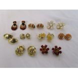 9 pairs of vintage earrings including Butler and Wilson and Joan Rivers