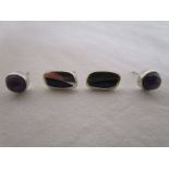 2 pairs of silver earrings to include Sheila Fleet & Caversham amethyst