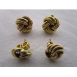 2 pairs of gold H/M lover knot earrings