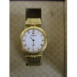 Gents working watch by Raymond Weil, 18ct gold plated