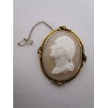 14ct gold cameo brooch of John Maddison - Former US President