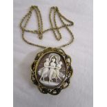 Large Victorian 3 Graces cameo brooch